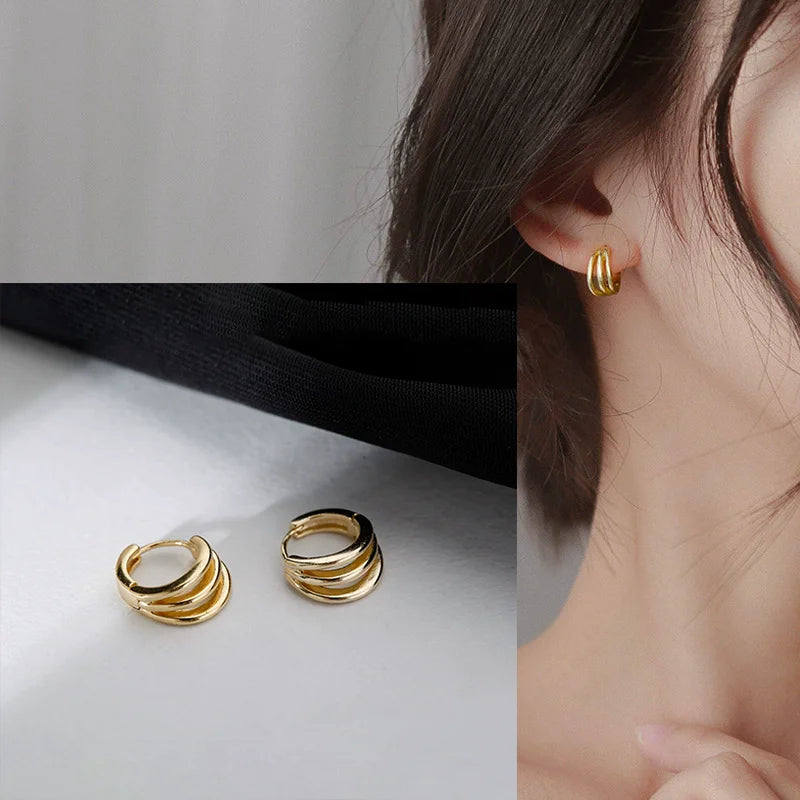 **VENTFILLE 925 Sterling Silver Chunky Hoop Earrings**