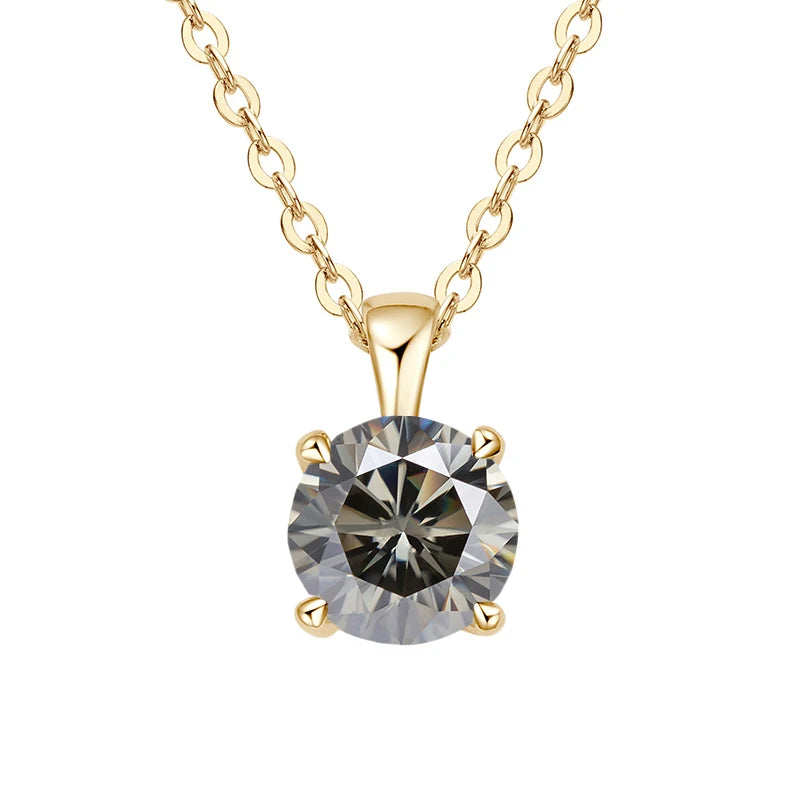 1ct Moissanite Pendant Necklace in 925 Sterling Silver