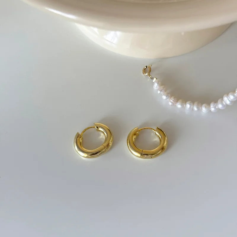 **VENTFILLE 925 Sterling Silver Chunky Hoop Earrings**