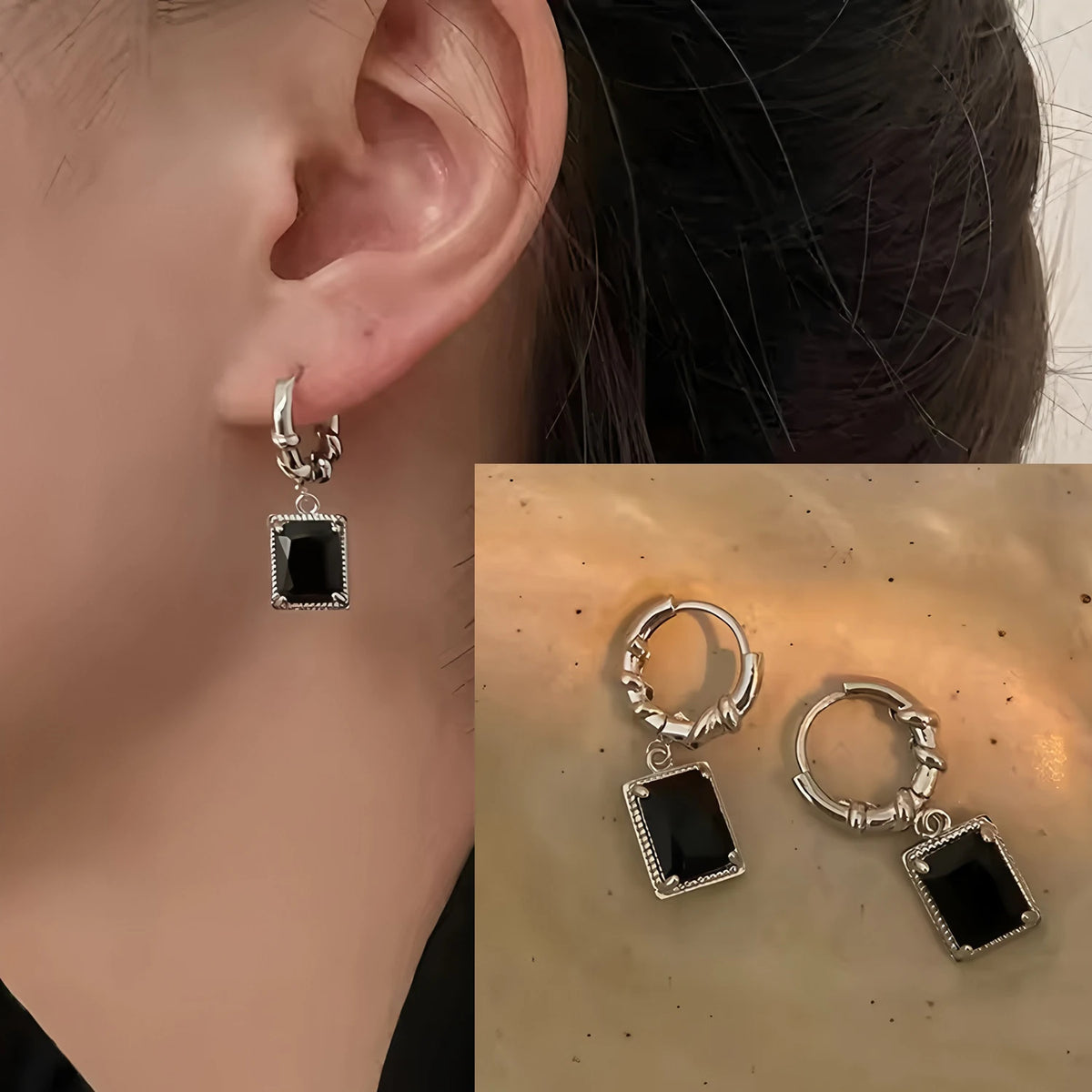 **VENTFILLE 925 Sterling Silver Chunky Hoop Earrings**