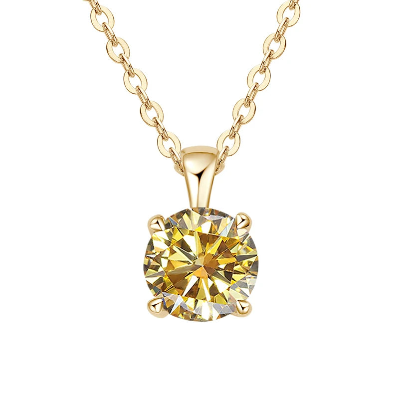 1ct Moissanite Pendant Necklace in 925 Sterling Silver