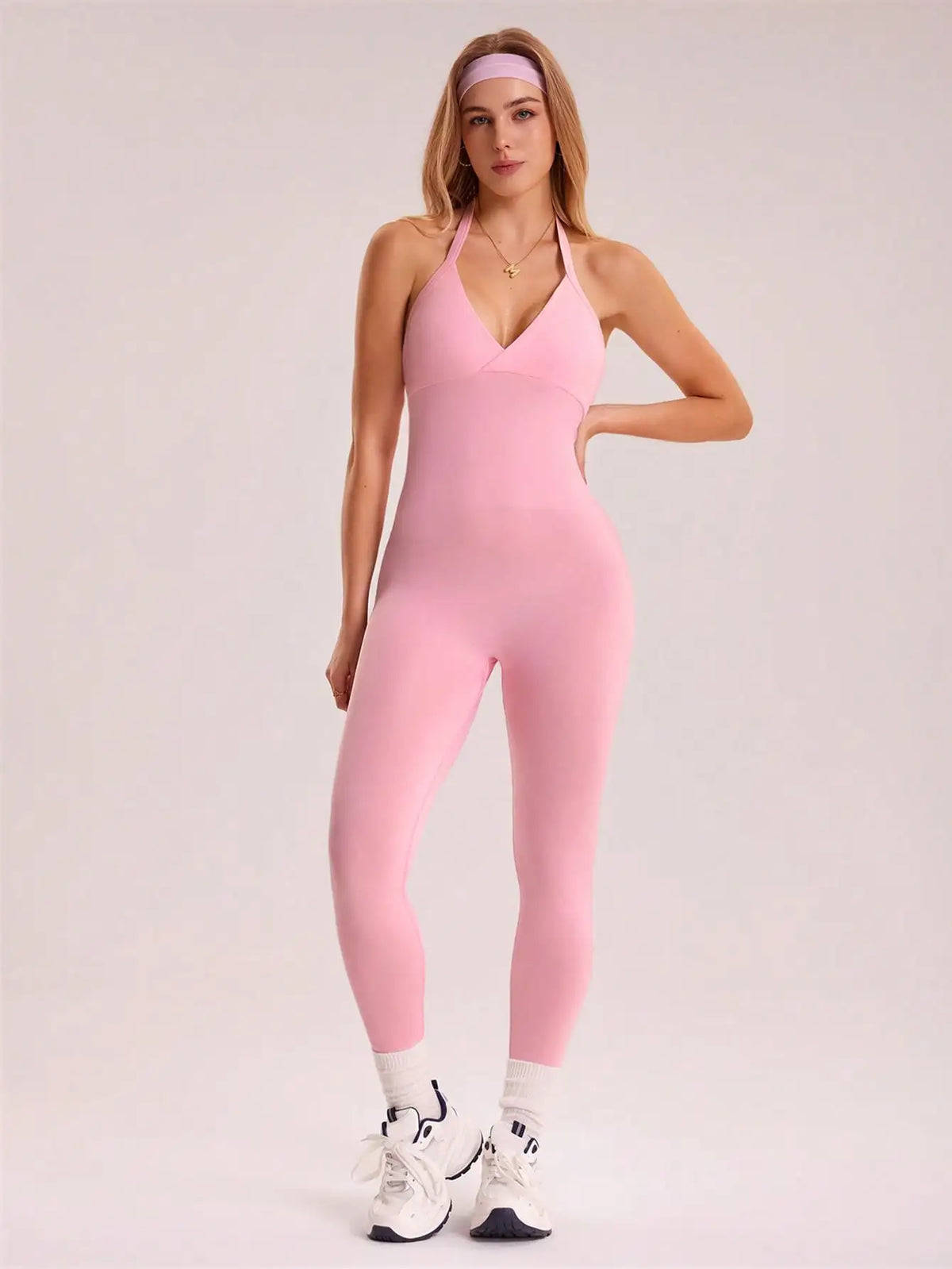 **Women’s Seamless Sports Jumpsuit with Pocket**
