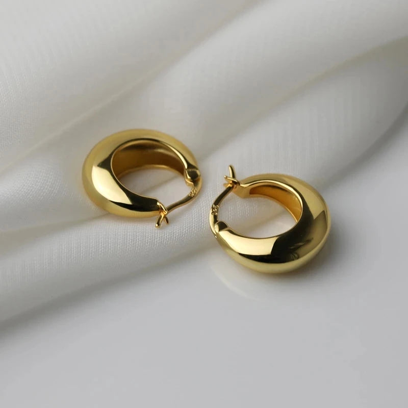 **VENTFILLE 925 Sterling Silver Chunky Hoop Earrings**