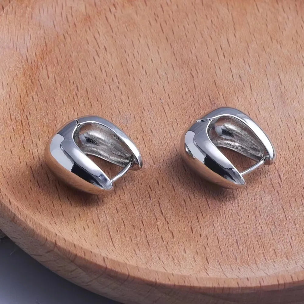 **VENTFILLE 925 Sterling Silver Chunky Hoop Earrings**