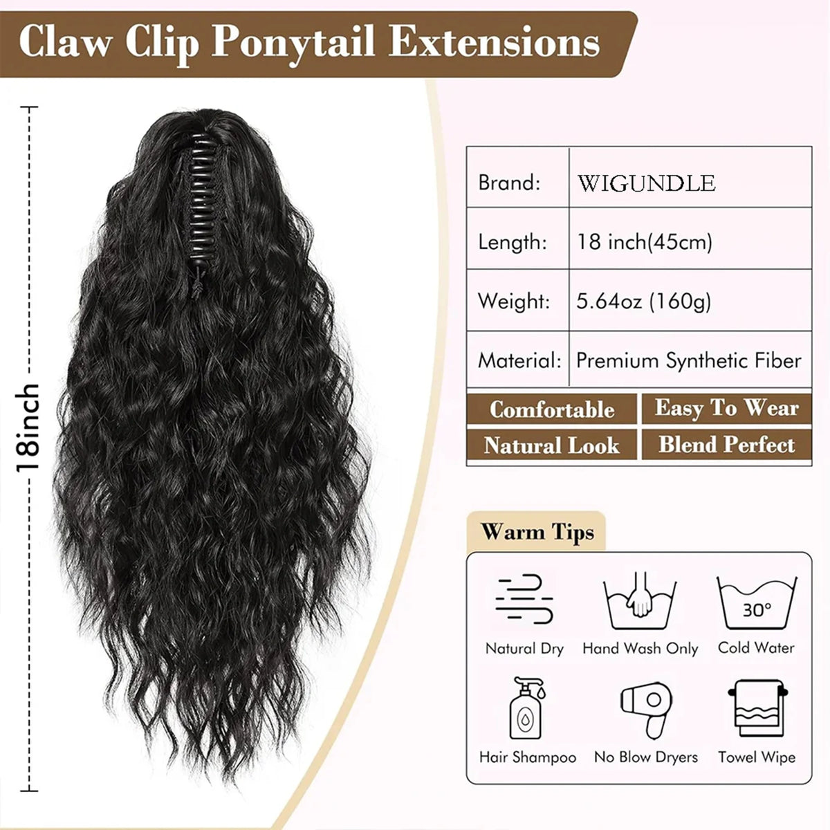 **Long Wavy Clip-In Ponytail Extension**