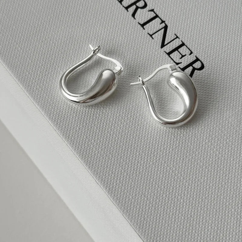 **VENTFILLE 925 Sterling Silver Chunky Hoop Earrings**