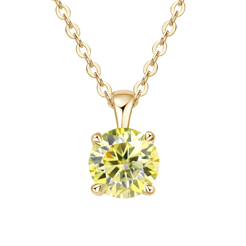 1ct Moissanite Pendant Necklace in 925 Sterling Silver