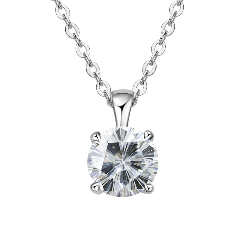 1ct Moissanite Pendant Necklace in 925 Sterling Silver