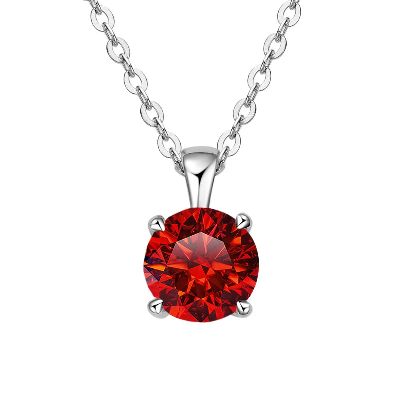 1ct Moissanite Pendant Necklace in 925 Sterling Silver