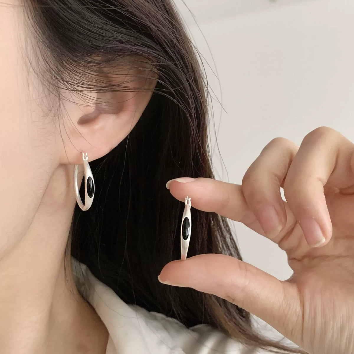 **VENTFILLE 925 Sterling Silver Chunky Hoop Earrings**