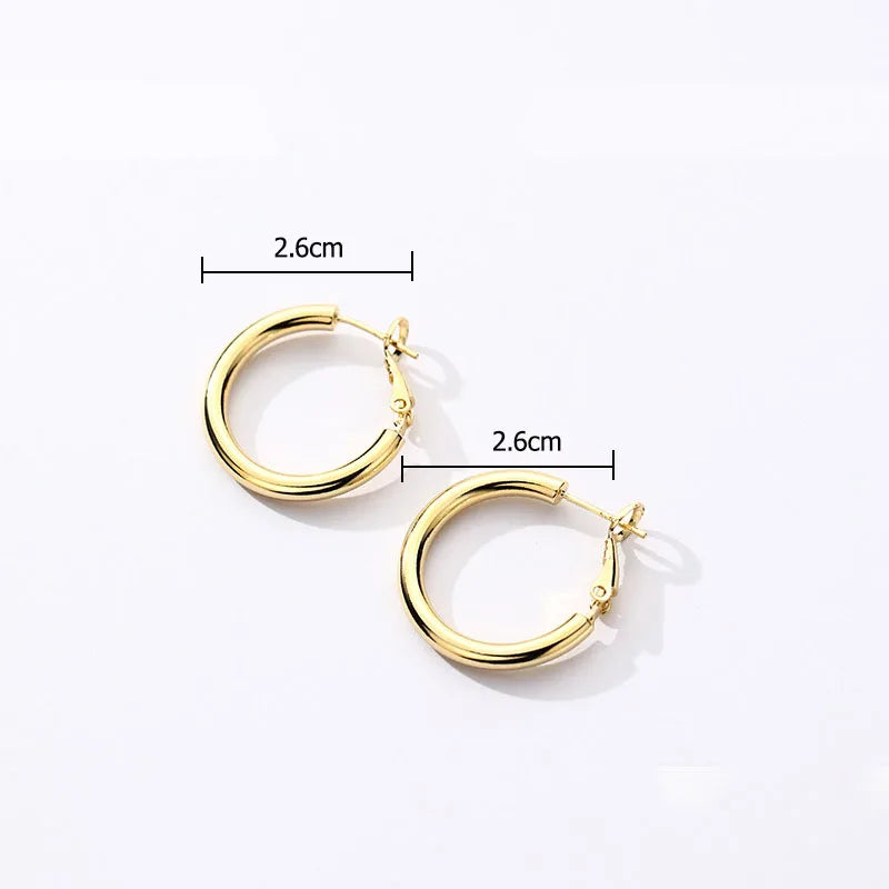 **VENTFILLE 925 Sterling Silver Chunky Hoop Earrings**