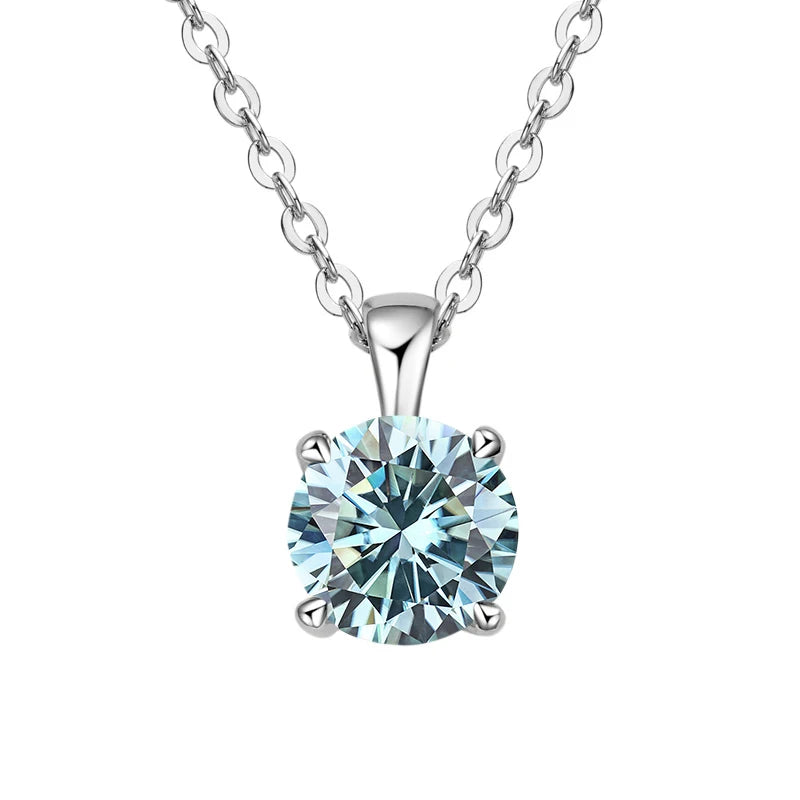 1ct Moissanite Pendant Necklace in 925 Sterling Silver