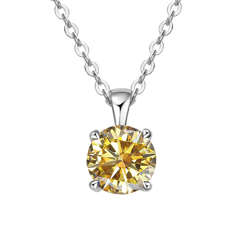 1ct Moissanite Pendant Necklace in 925 Sterling Silver