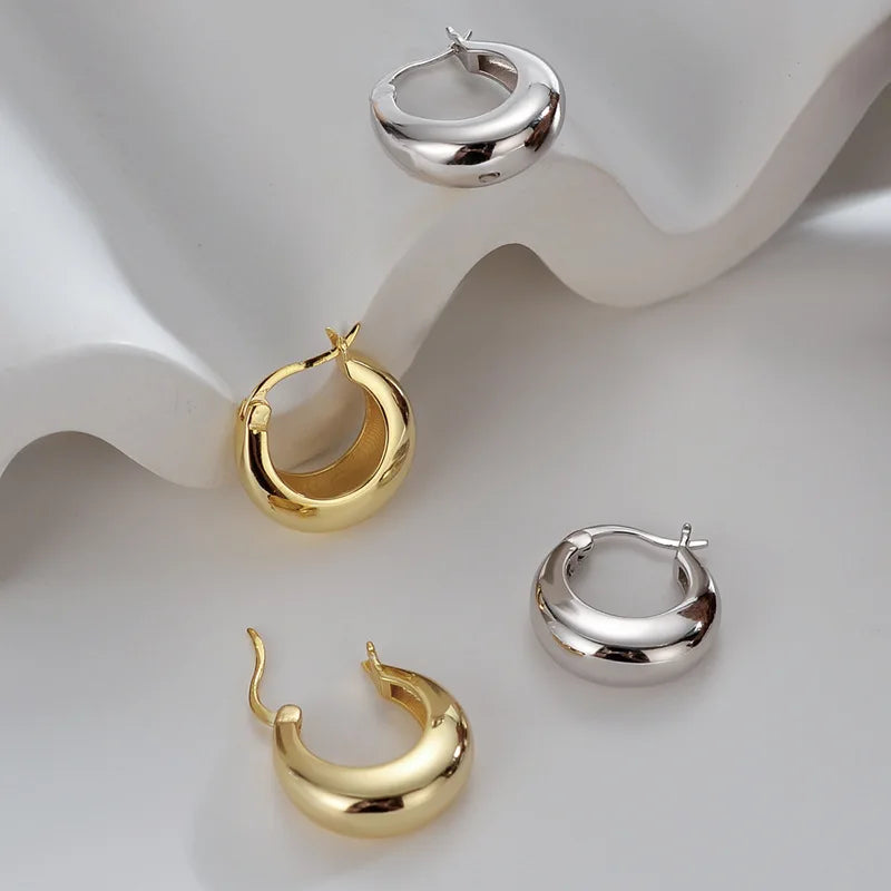 **VENTFILLE 925 Sterling Silver Chunky Hoop Earrings**